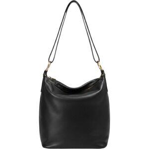 Marino Orlandi VTG. Black Leather Hobo Shoulder Bag Gold Hardware Italy